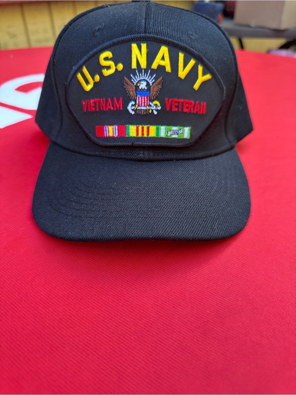 U.S. Navy Vietnam Veteran Black Embroidered Cap